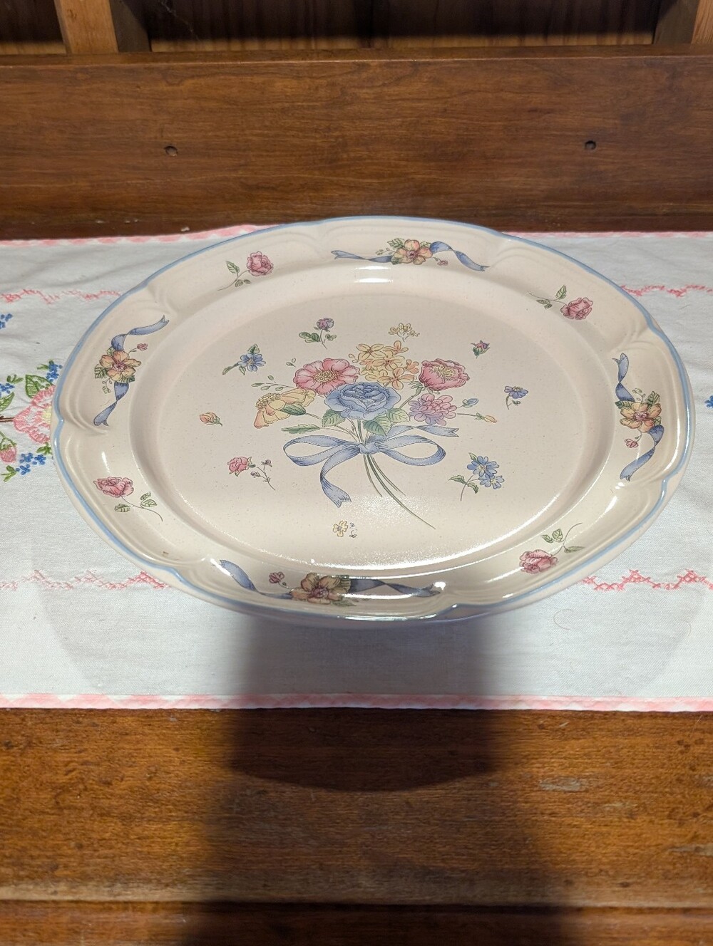 Vintage Blue and White Floral  International Tableworks Victoria Tray Plate